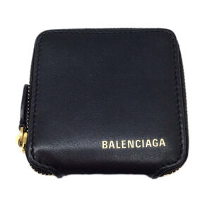 BALENCIAGA Coin Wallet Black Gold GG Zippy Accessory